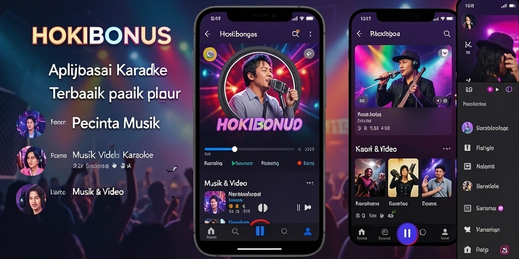 Tampilan antarmuka HOKIBONUS yang menarik saat bernyanyi.