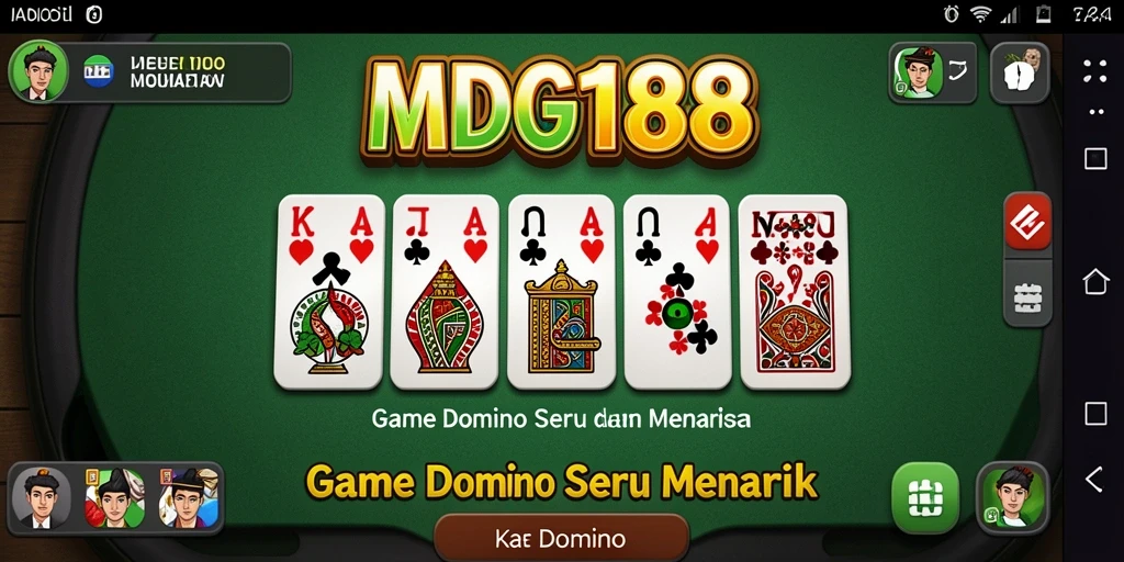 Tampilan antarmuka permainan Domino MDG188 yang menarik dan interaktif.