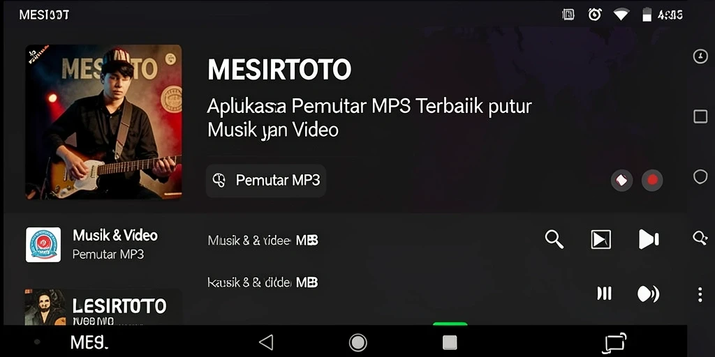 Antarmuka aplikasi MESIRTOTO yang user-friendly dan menarik.