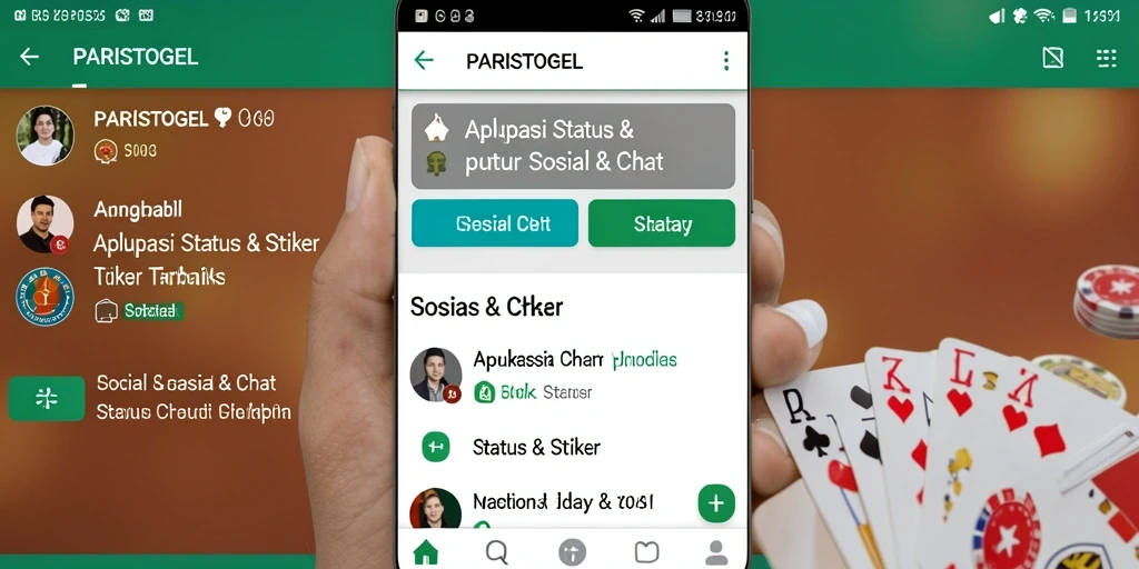 Tampilan antarmuka dan stiker lucu dari PARISTOGEL.